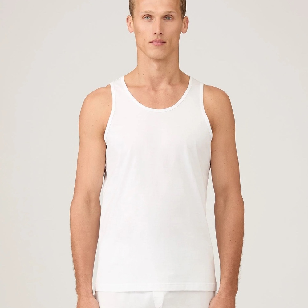SUNSPEL Men’s Superfine Cotton Undershirt Tank Top, White, Size L, XL